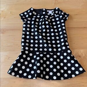 Toddler Girls Janie and Jack Black and White Polka Dot Dress 2T NWT
